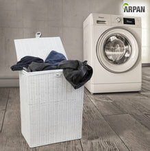 Load image into Gallery viewer, Arpan Medium Resin Laundry Clothes Basket with Lid and Lining Storage Basket with Removable Lining
