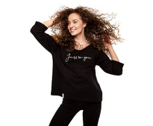 Load image into Gallery viewer, ‘Just be you&#39; Women’s Oversized Black Sweater
