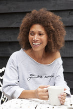 Load image into Gallery viewer, &#39;You are enough&#39; Women’s Oversized Charcoal Sweater
