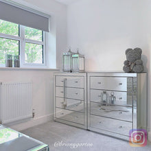 Load image into Gallery viewer, Monroe Silver Mirrored Chest with 4 Drawers
