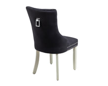 Load image into Gallery viewer, Ashford Dining Chair in Black Velvet with Square Knocker And Grey Legs
