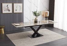 Load image into Gallery viewer, Ceramic Extending Table – Grey &amp; White Gloss

