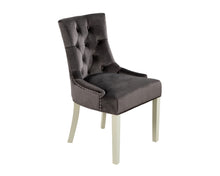 Load image into Gallery viewer, Verona Dining Chair in Grey Velvet with Chrome Knocker and Grey Legs
