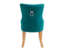Load image into Gallery viewer, Ashford Dining Chair in Teal Velvet with Square Knocker And Oak Legs

