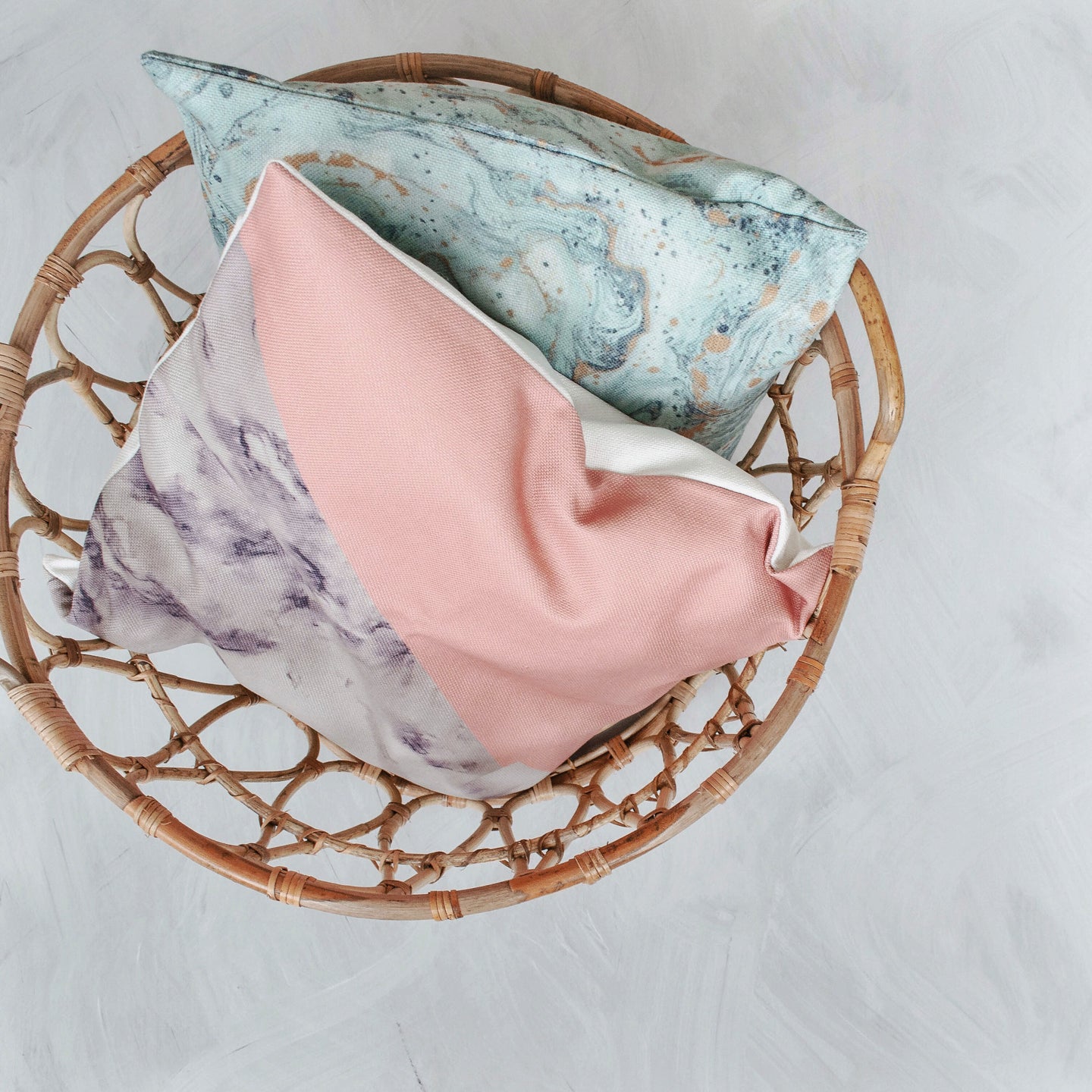 Pink & Marble Cushion Cover