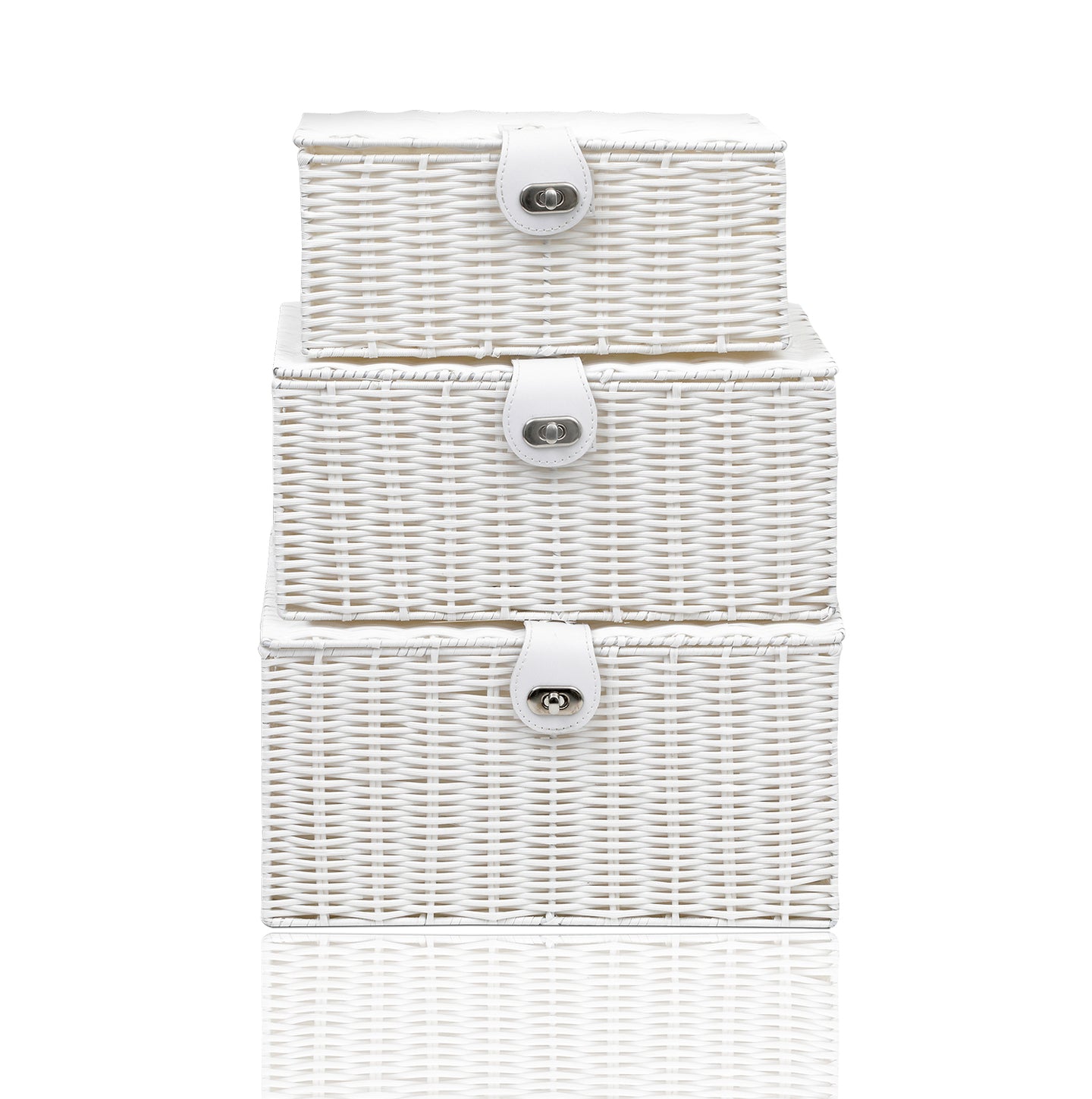 Arpan Set of 3 Resin Woven Storage Basket Box