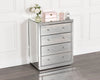 Monroe Silver Mirrored 4 Drawer Chest Set with 2 x 1 Bedside Tables
