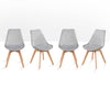 4 x Lipsey Tulip Style Chairs in Light Grey Velvet