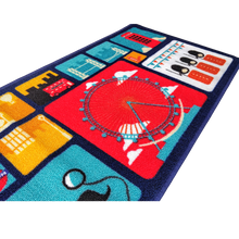 Load image into Gallery viewer, London Theme Multi Coloured Kitchen Runners Polyester Area Rug Non-Slip 137 x 49 cm
