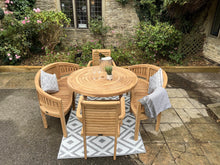 Load image into Gallery viewer, Teak Garden Furniture Folding 120 Table 2 bench 2 chairs
