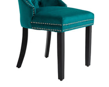 Load image into Gallery viewer, Ashford Dining Chair in Teal Velvet with Square Knocker And Black Legs
