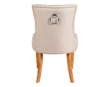 Load image into Gallery viewer, Verona Dining Chair in Cream Linen with Chrome Knocker and Oak Legs
