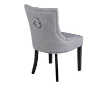 Load image into Gallery viewer, Rectangular Oak Dining Table and 6 Grey Linen Verona Dining Chairs with Black Legs
