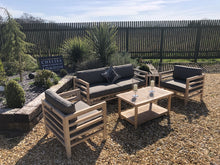 Load image into Gallery viewer, Teak garden furniture sofa set with coffee table
