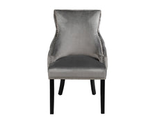 Load image into Gallery viewer, Elizabeth Dining Chair in Grey Velvet with Black Legs
